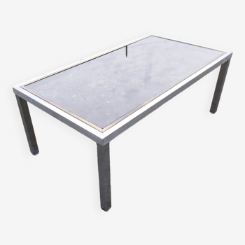 Chic aluminum glass coffee table