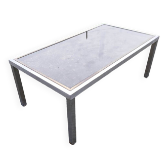 Chic aluminum glass coffee table