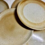 7 assiettes à dessert vintage en grès