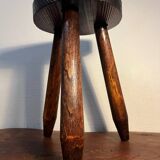 Round wooden tripod stool