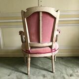 Directoire style armchair in patinated beech XX century
