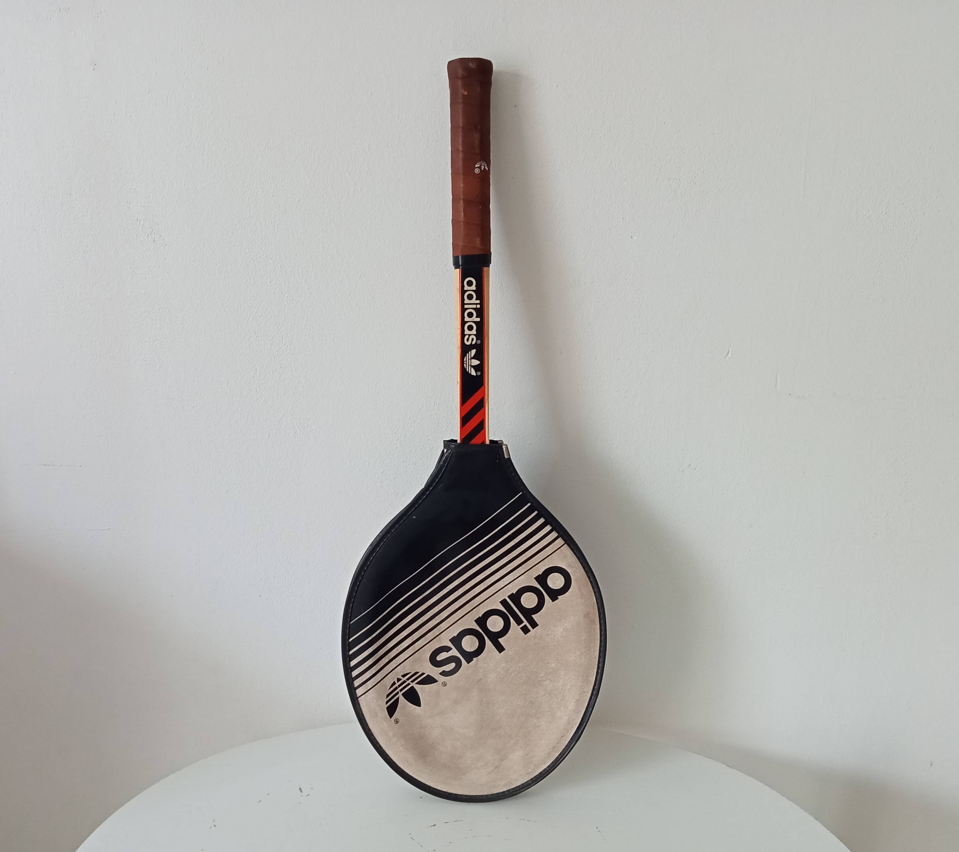 Vintage wooden tennis racket Ilie Nastase Adidas