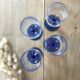 Verres à pied vintage bleu