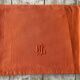 Damask tablecloth shade mandarin orange monogrammed ML - 150x200 cm - cotton
