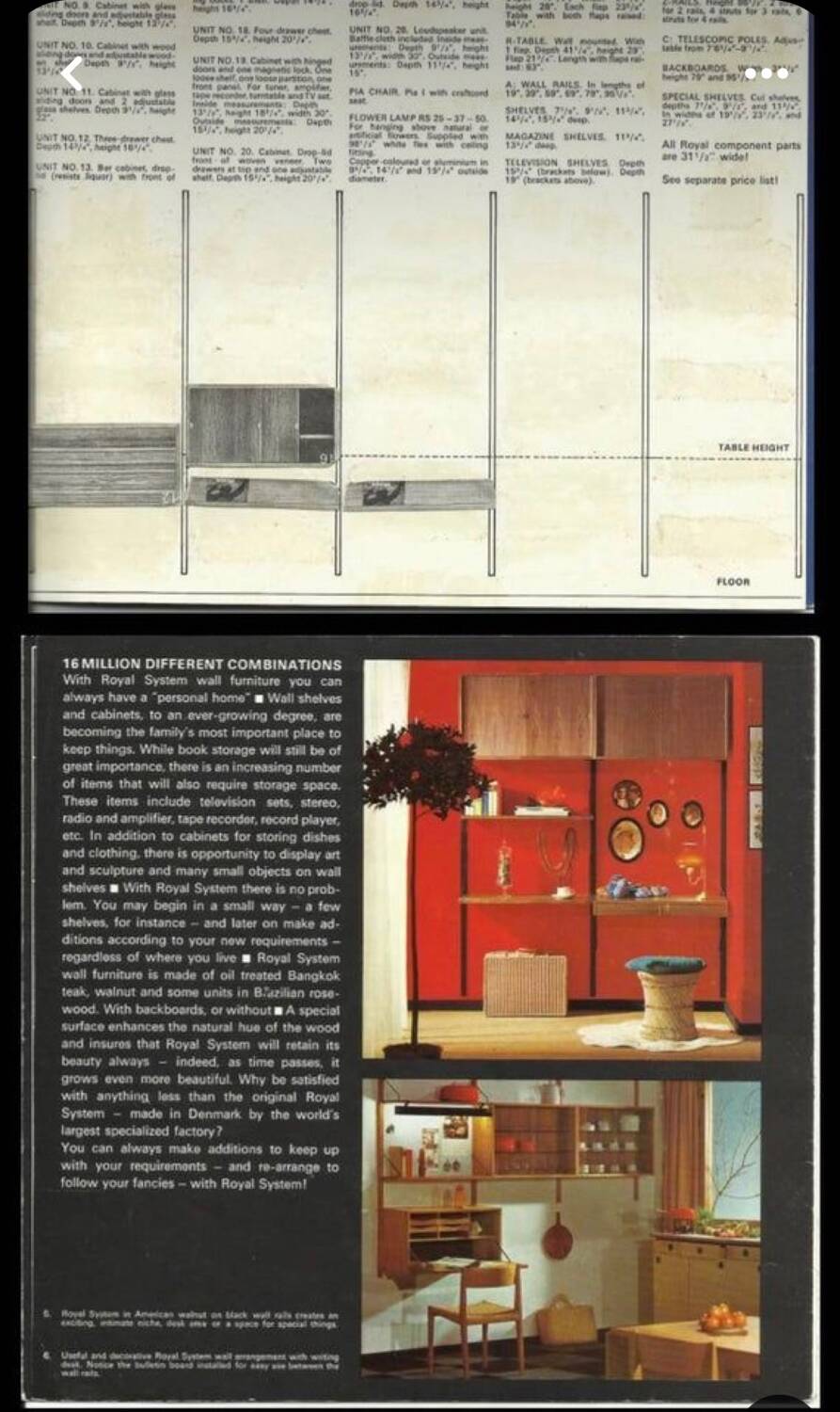 Unité murale modulaire scandinave en teck par Poul Cadovius pour Royal System, Danemark Années 1960