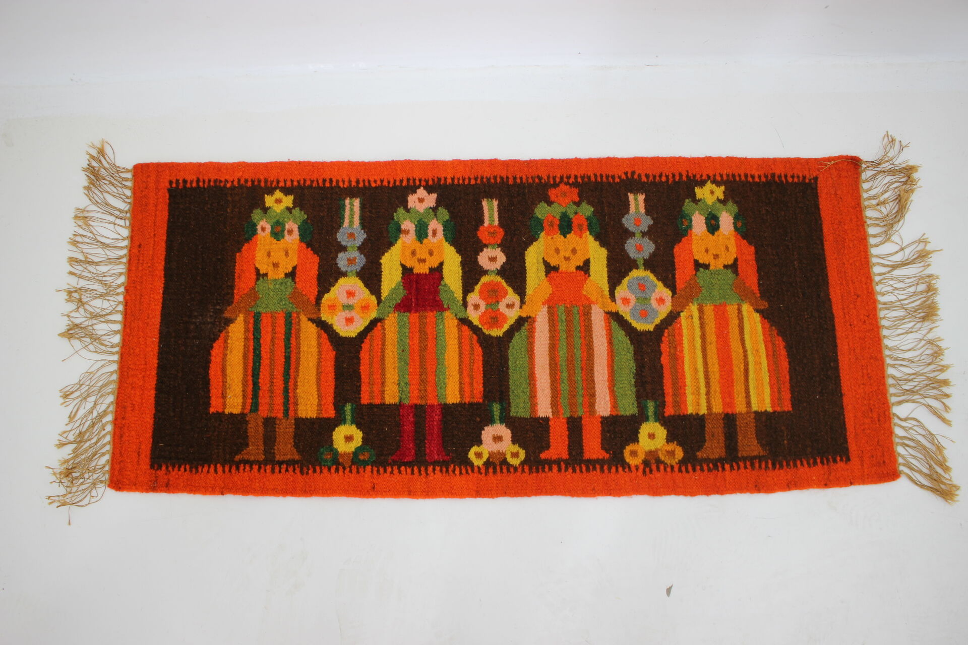 1960s Small Polish Wool Rug 132x51cm