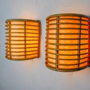 Pair of rattan sconces France 1960