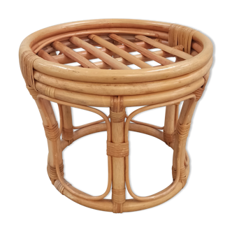 Tabouret en bambou et rotin