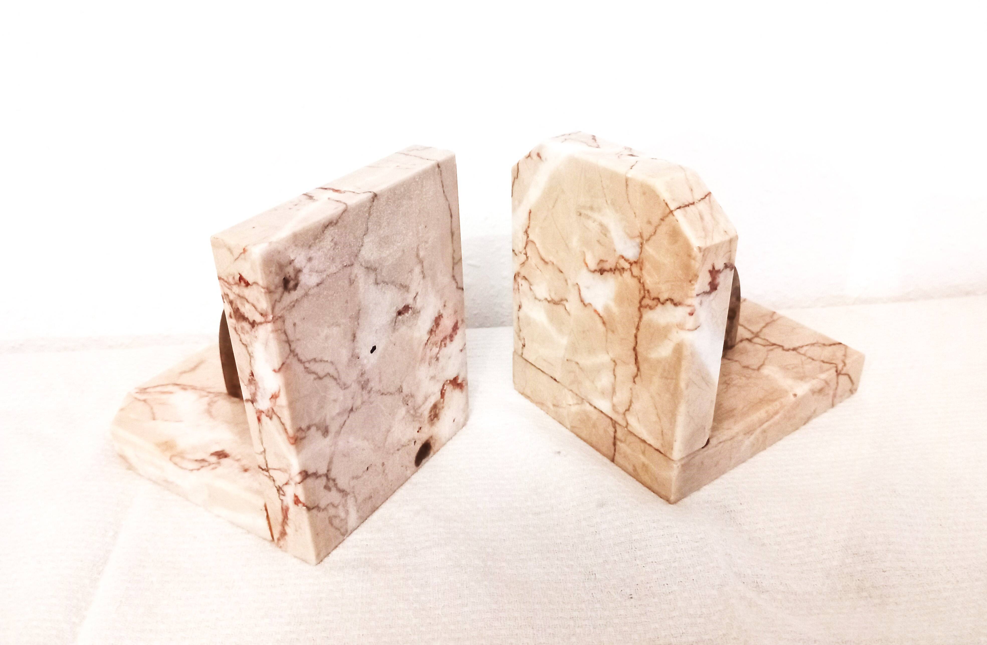 Antique marble bookends / pair