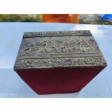 Antique repoussé brass box