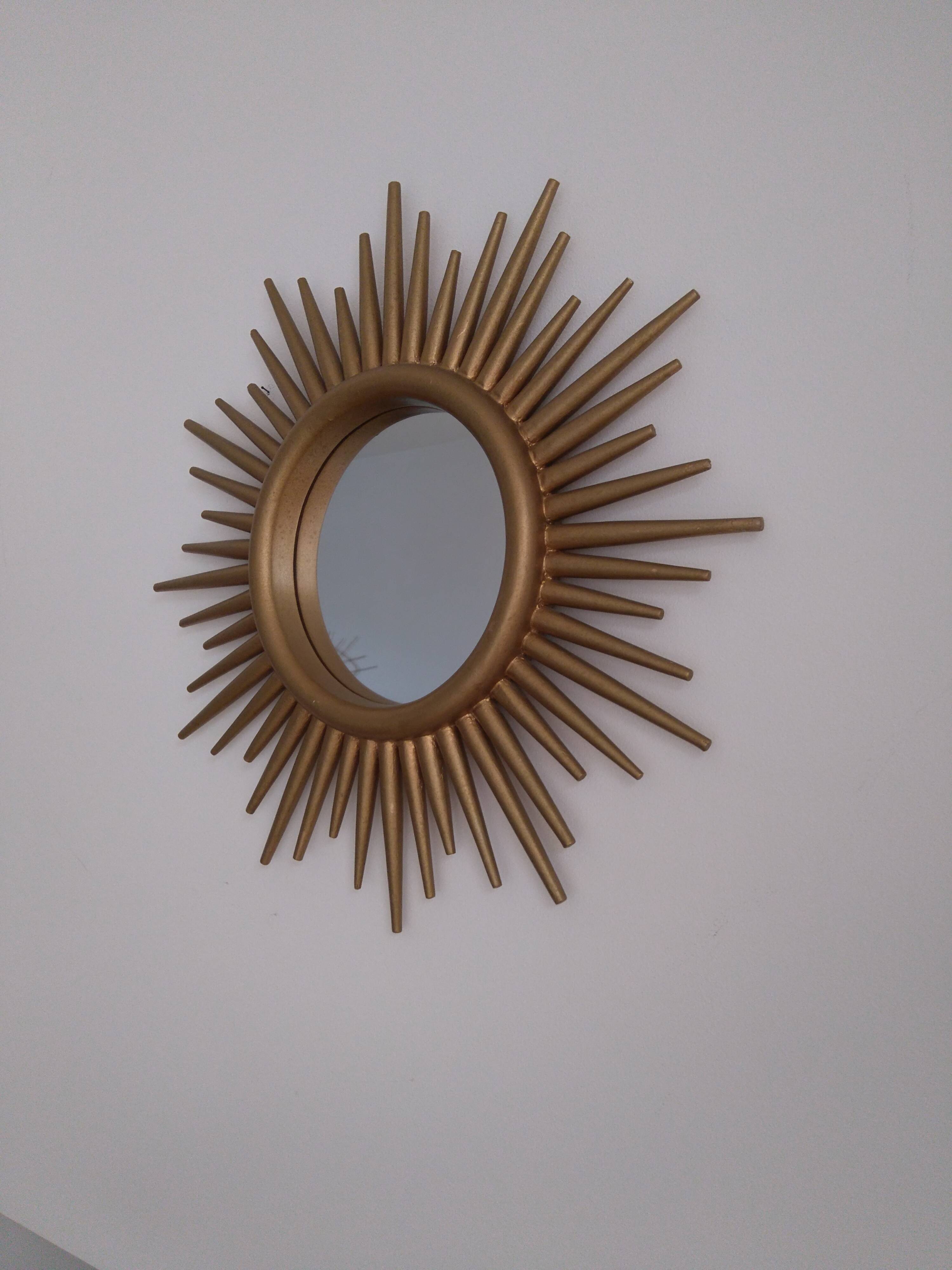 GOLDEN WOODEN SUN MIRROR