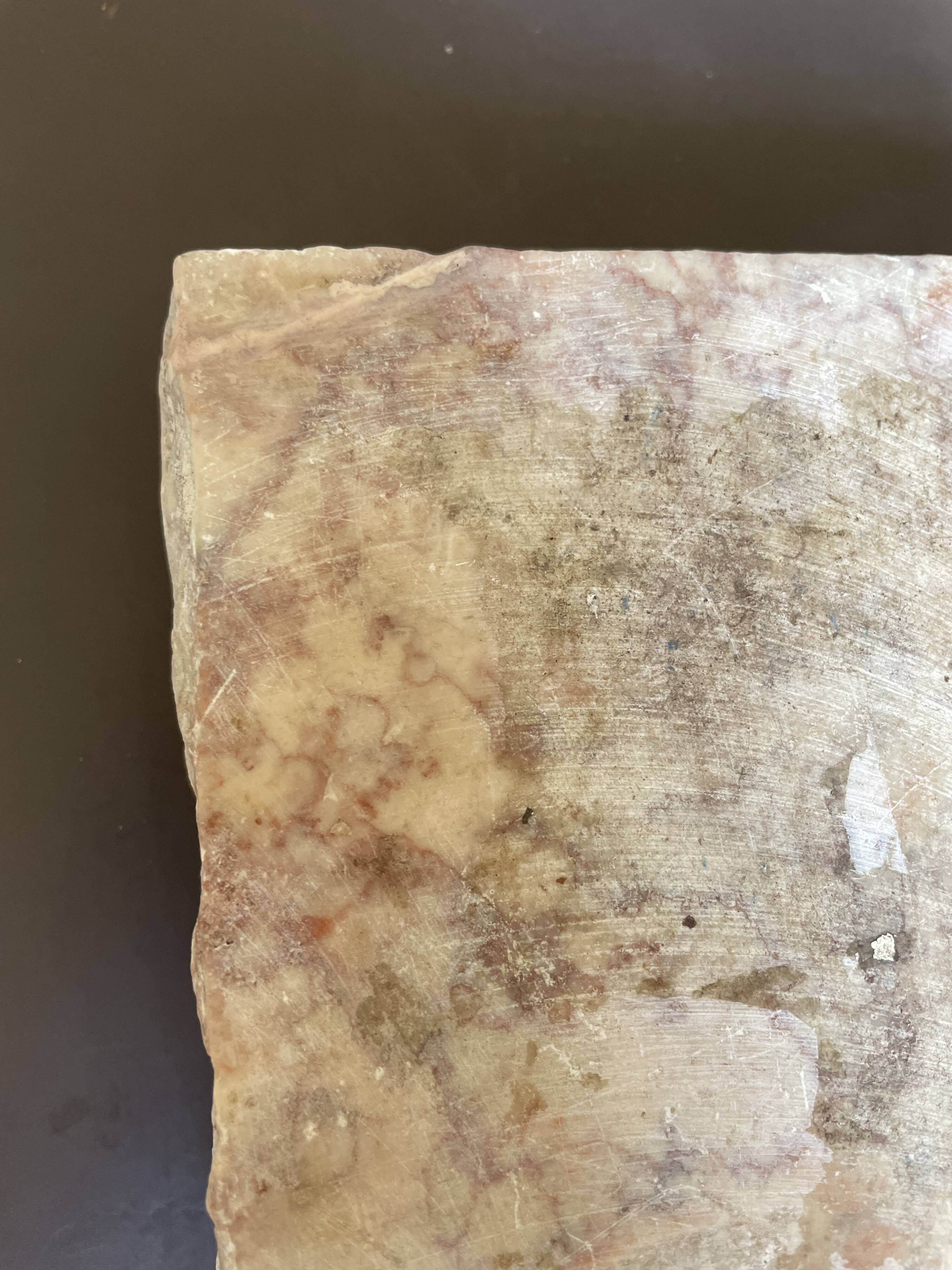 Vintage pinkish beige marble ashtray