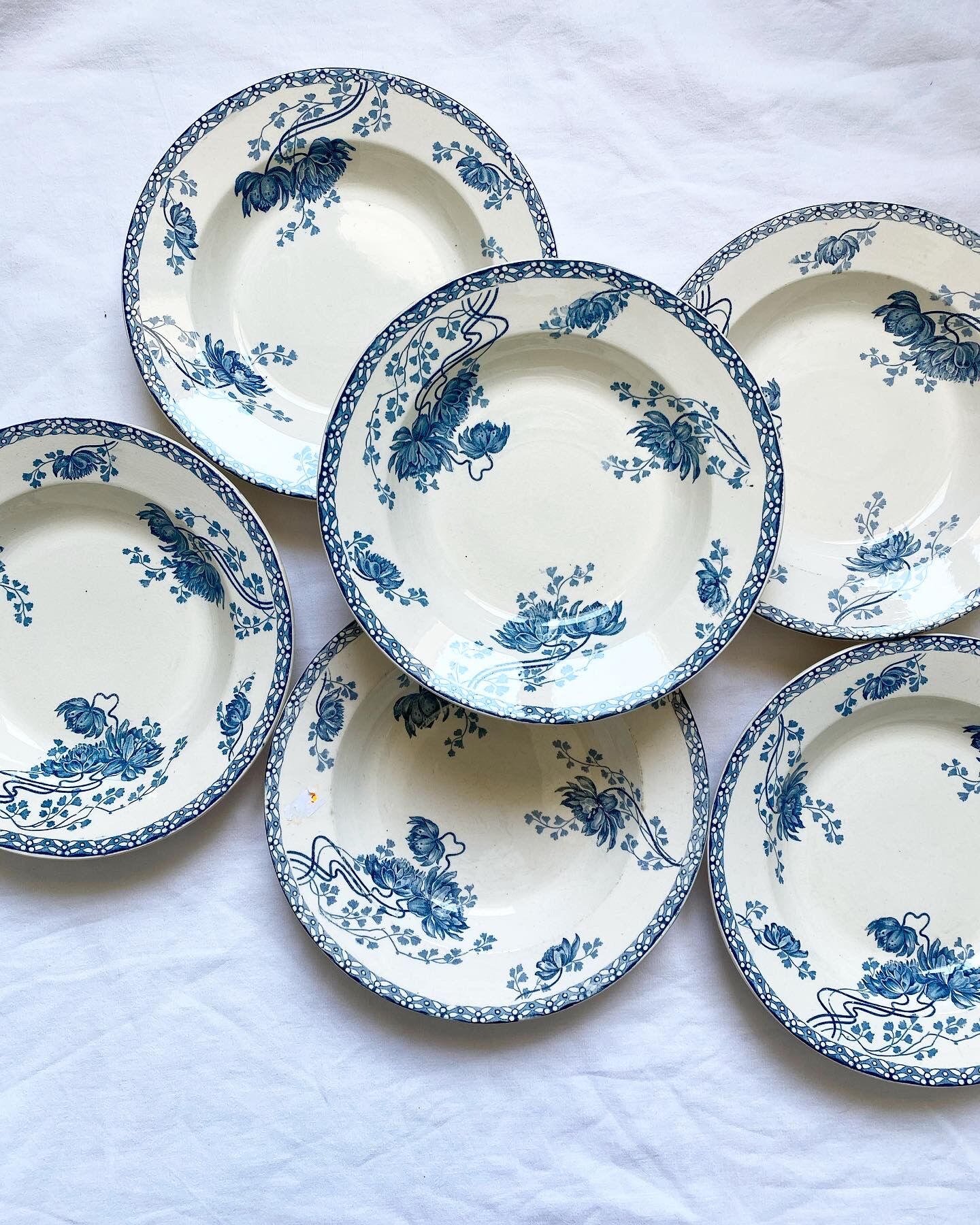 6 hollow plates Terre de Fer sarreguemines Royat