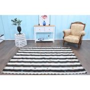 Vintage Turkish Oushak Handmade Cotton White Wool Kilim Area Rug 156x220