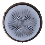 Shell glass and brass ceiling light, early 20th century