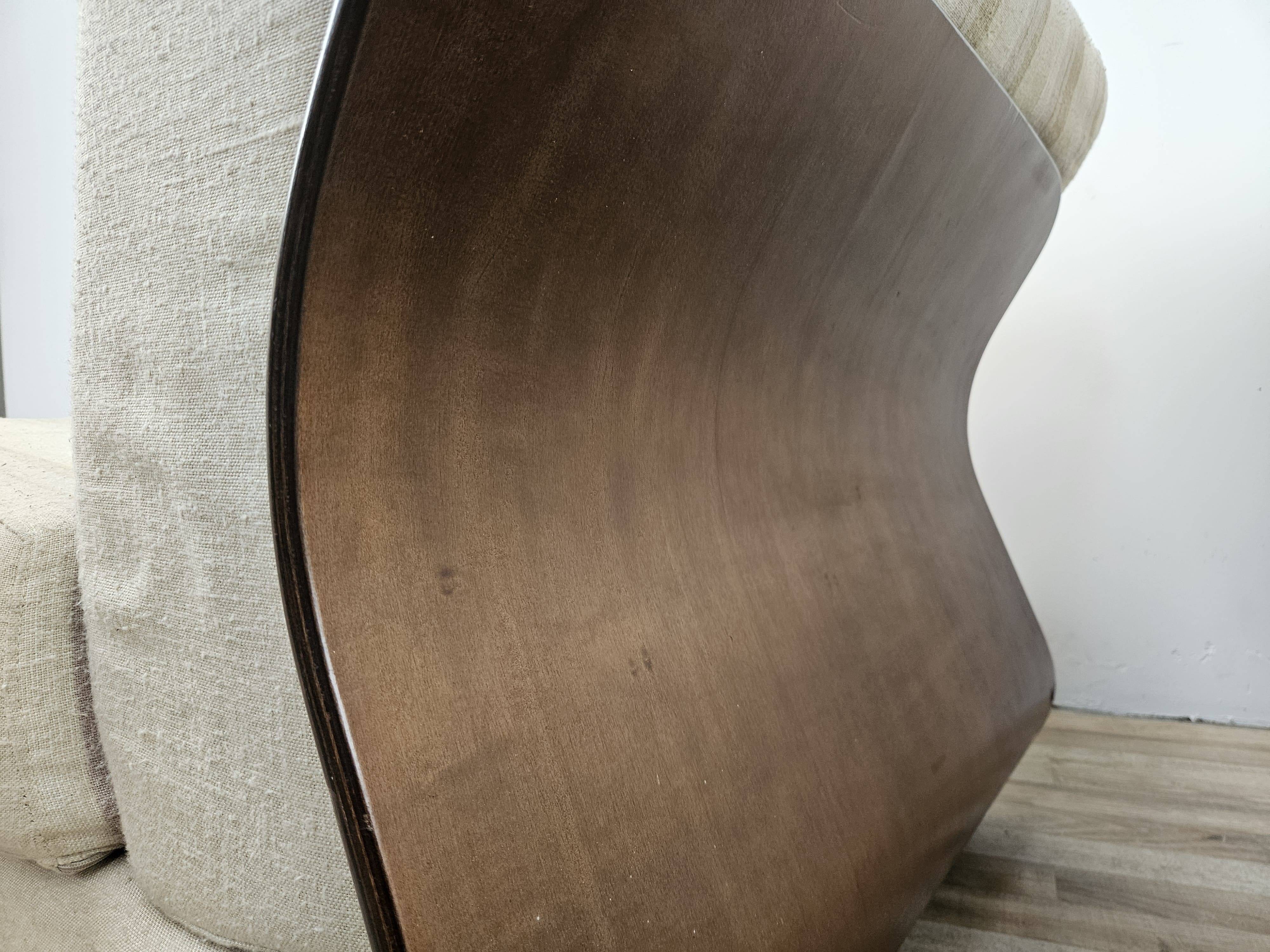 Fauteuils italiens du milieu du siècle en bois et tissu
