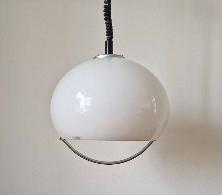 Set of Two Midcentury Pendants Meblo, Harvey Guzzini, Italy, 1970s