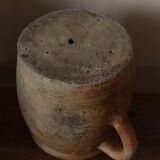 Large round terracotta pot with handle