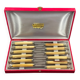 Coffret 12 couteaux inox corne art déco