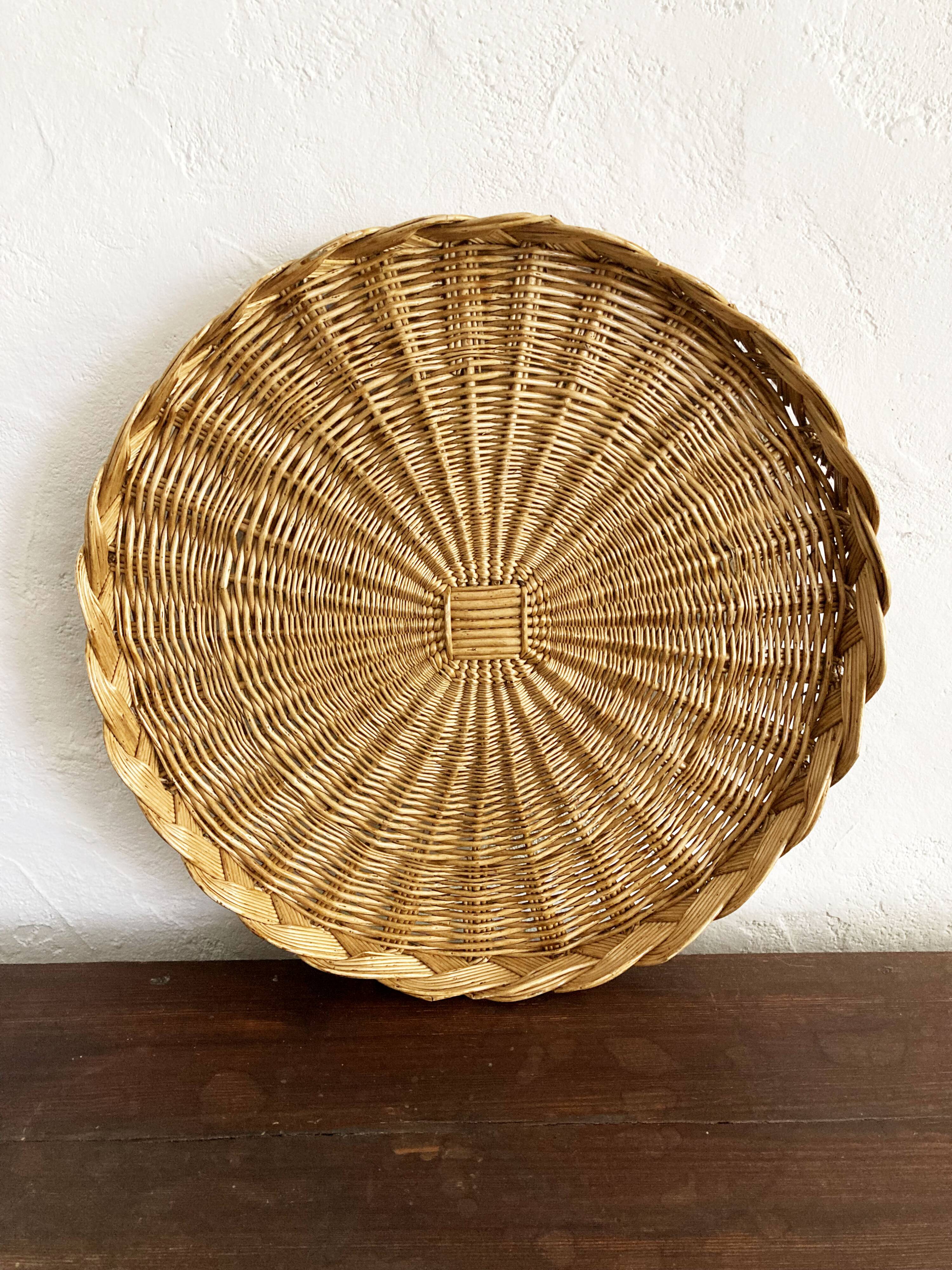 Trio de plateaux en osier