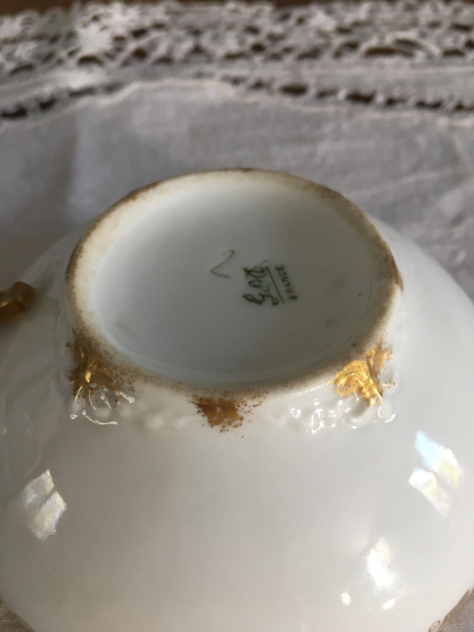 Antique Limoges porcelain tea cups
