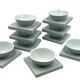 Set of 9 ceramic light blue ceramic bowls, I + I Italy, 1970s