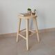 Vintage artisanal turned wooden stool from the 70s