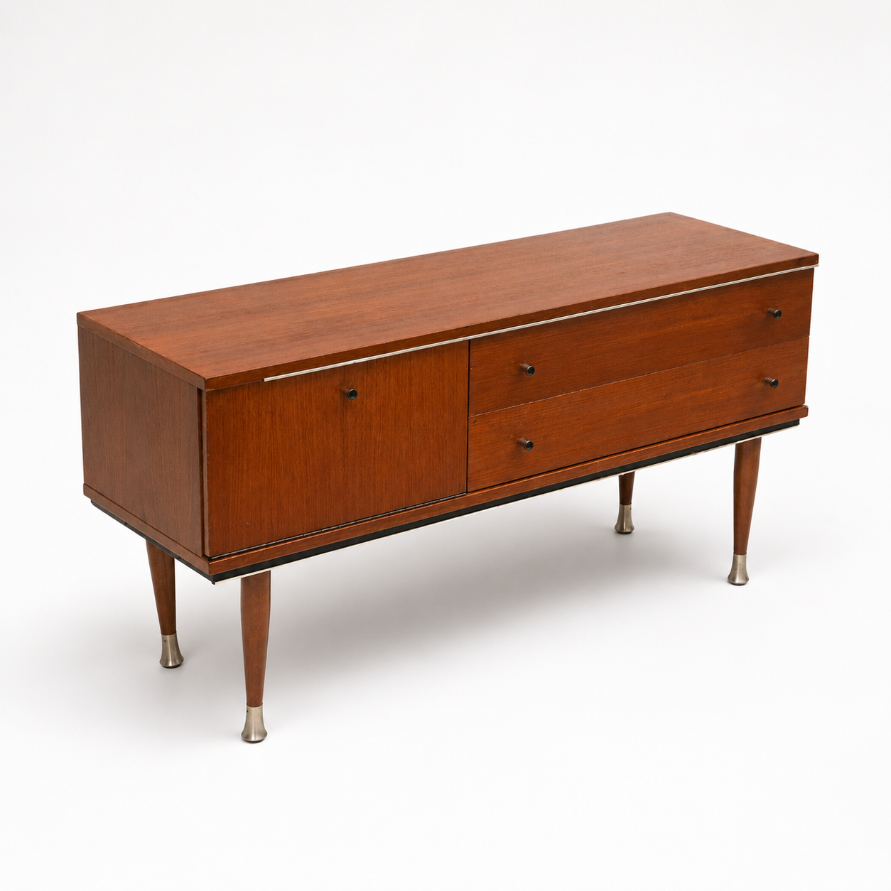 Vintage low teak sideboard 1960s
