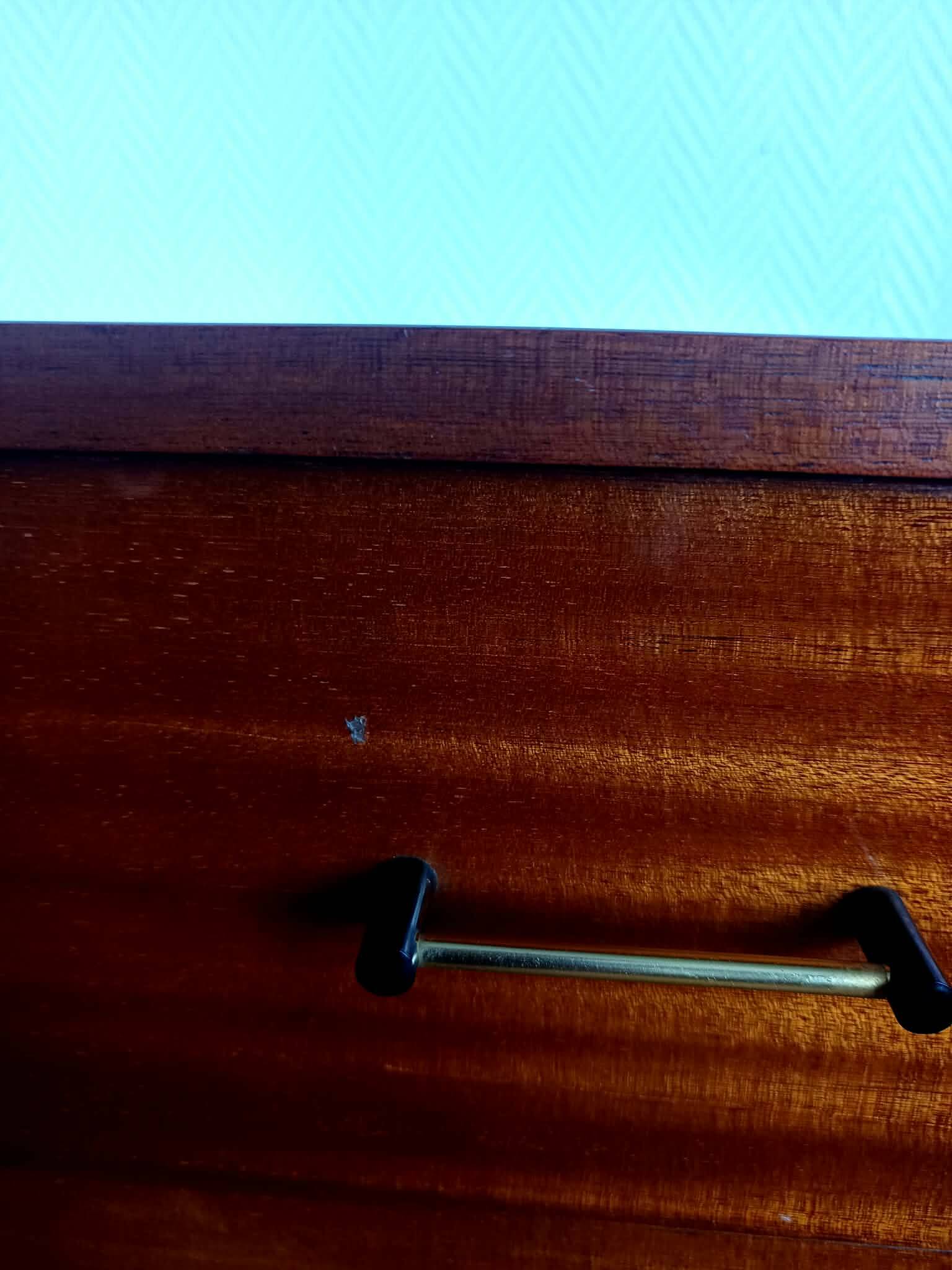 Commode pieds compas 1950 mid-century vintage