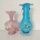 Ensemble de deux vases de Murano fleurs en relief