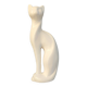 Statuette chat stylisé en céramique blanche