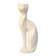 Statuette chat stylisé en céramique blanche