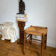 Straw seat wooden stool
