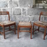 Set of 3 chairs and 2 Scandinavian stools