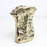 Mid-century bronze or brass vase with herbarium decoration