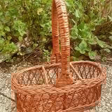 Panier porte bouteille en osier , vintage