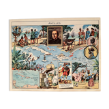 Affiche ancienne carte des Antilles 1948 - JP Pinchon