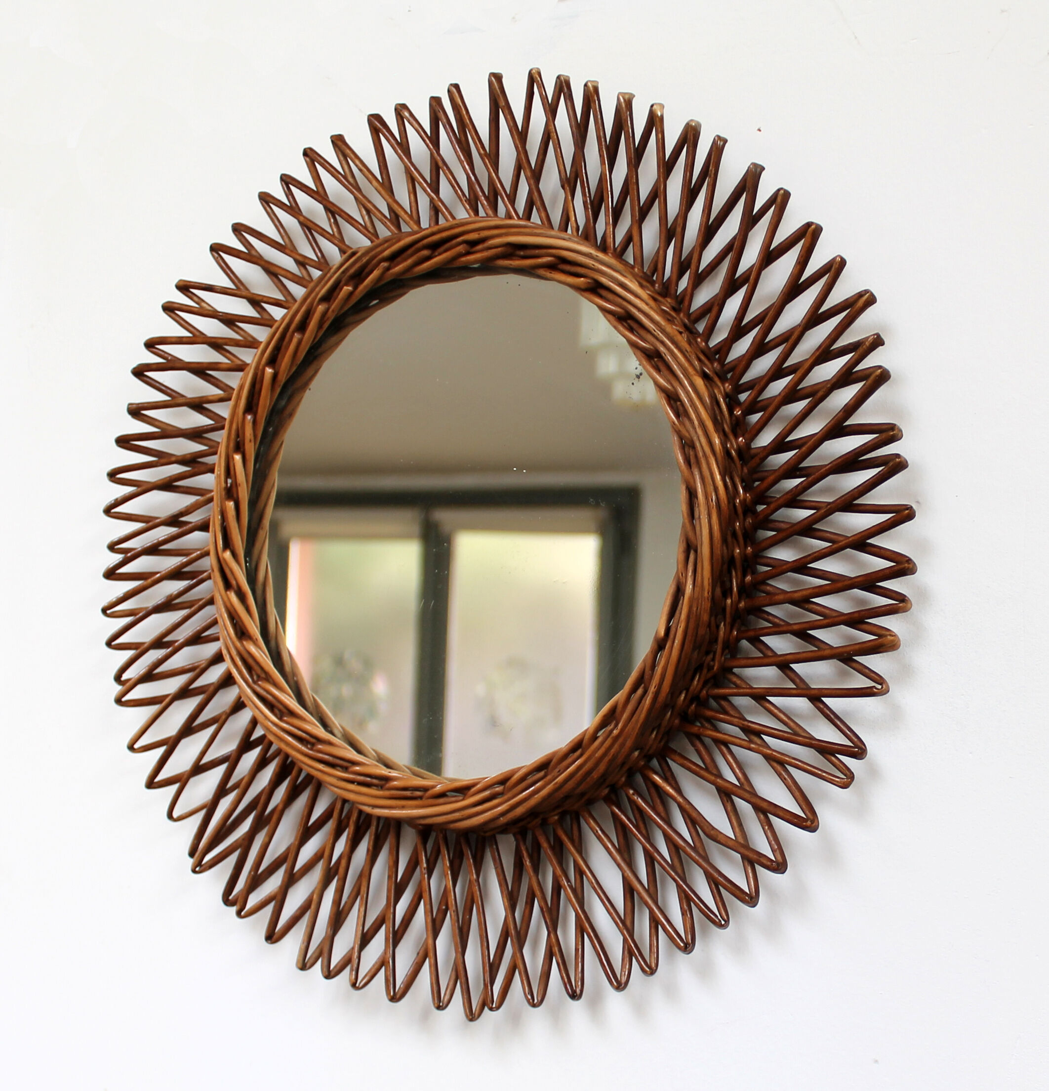 Mirror rattan 37x37cm