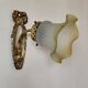 Antique wall light in gilded brass and glass tulip