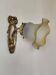 Antique wall light in gilded brass and glass tulip