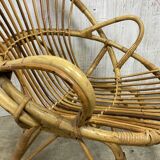 Pair of vintage rattan armchairs