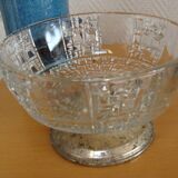 Art Deco crystal and metal fruit bowl