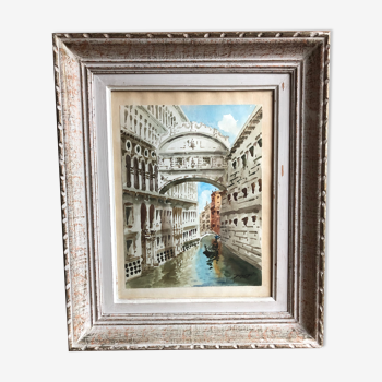 Tableau aquarelle giorgi pont des soupirs Venise