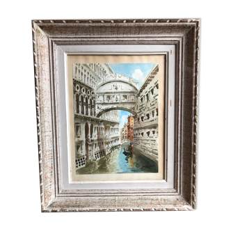 Tableau aquarelle giorgi pont des soupirs Venise