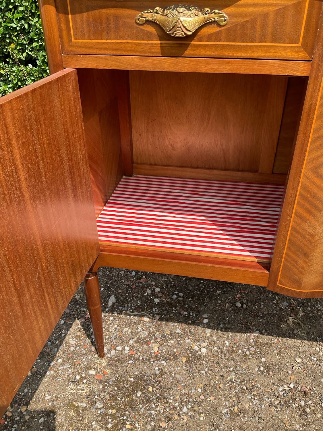 Marquetry and marble sideboard