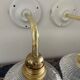 Pair of vintage electrified glass wall lamps