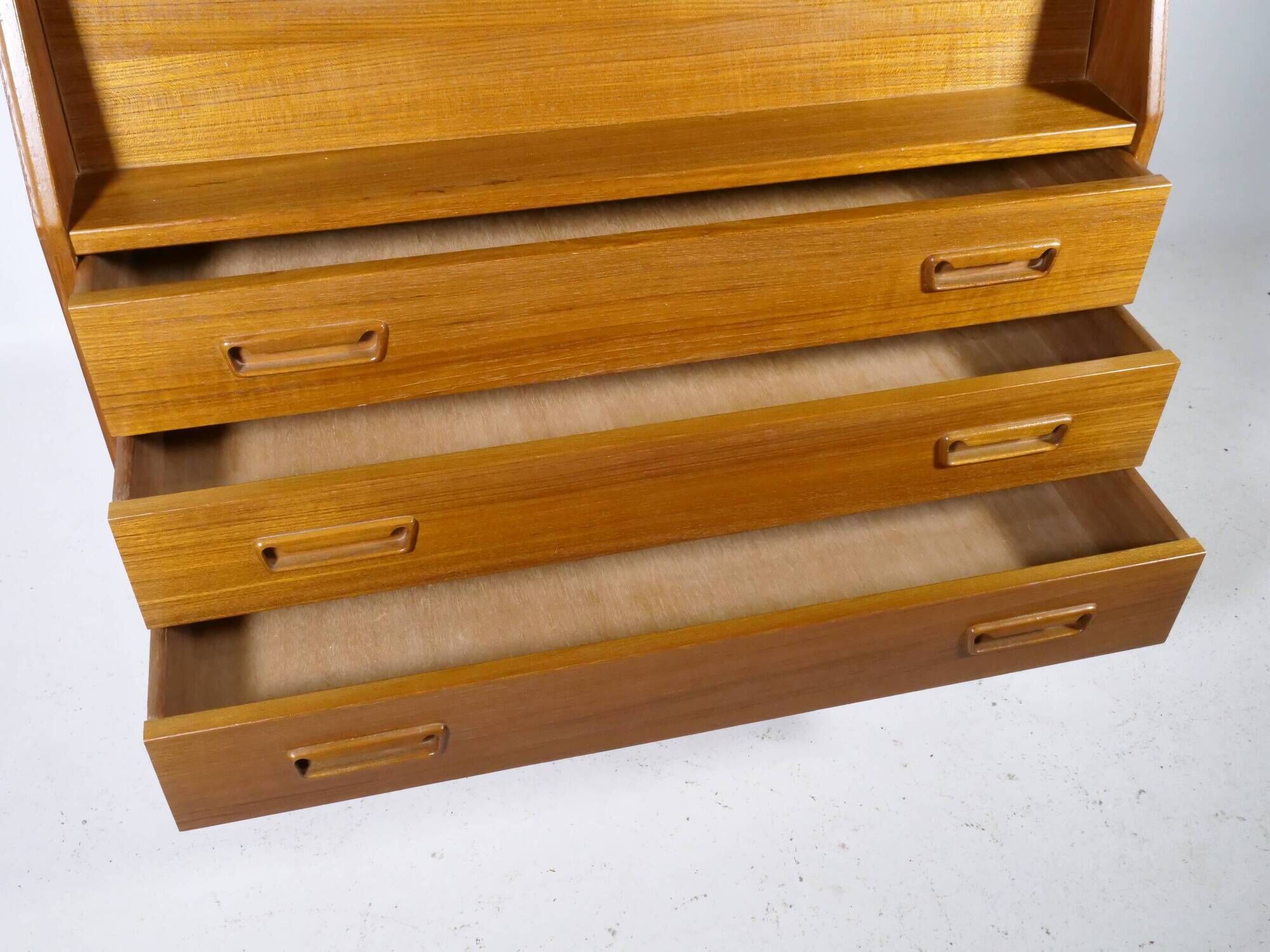 Teak Secretary Desk 1960s Vintage Office Desk Scandinavian Danish Design