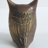 Chiseled brass owl