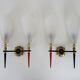 Pair of vintage Rockabilly double wall lamps