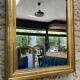 Antique mirror 86.5/69cm Louis-Philippe gilded with gold leaf, engraved decoration.